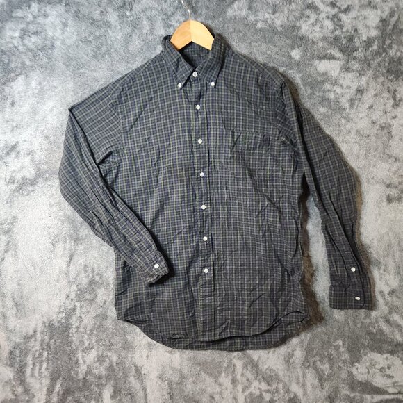 Polo Ralph Lauren Button Down Shirt Mens M Plaid Pony Long Sleeve Checkered EUC - Picture 1 of 9